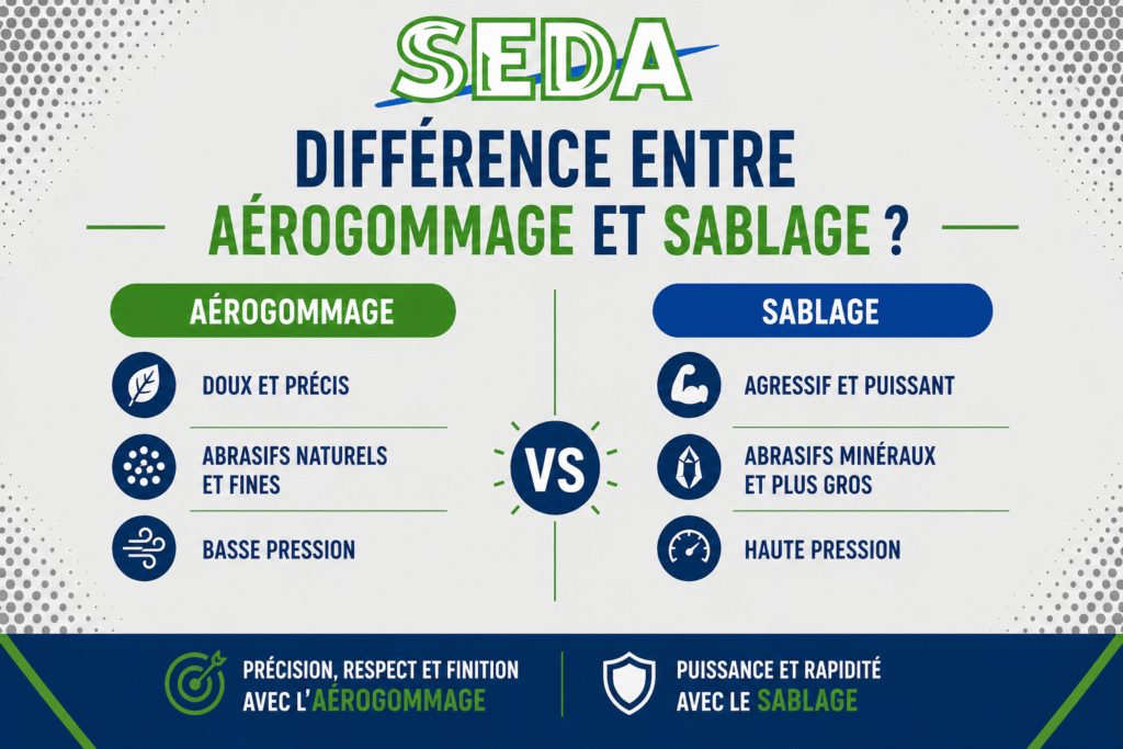 Différence entre aérogommage et sablage