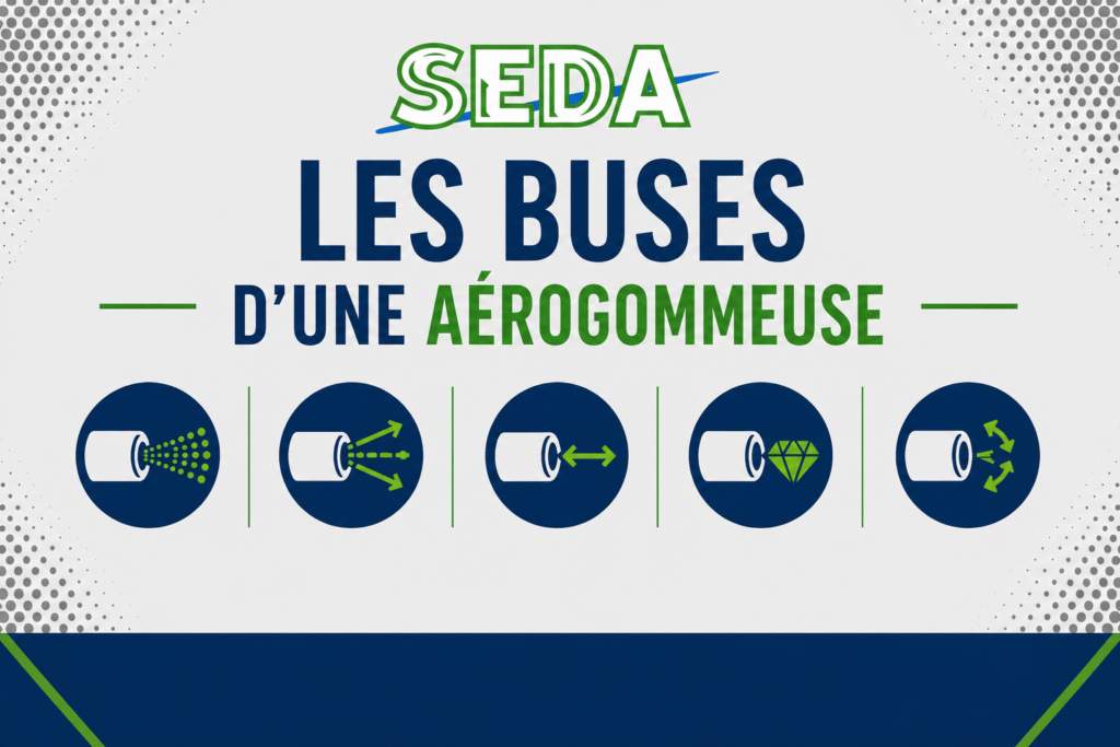 buse pour aerogommeuse : type, forme et longueur