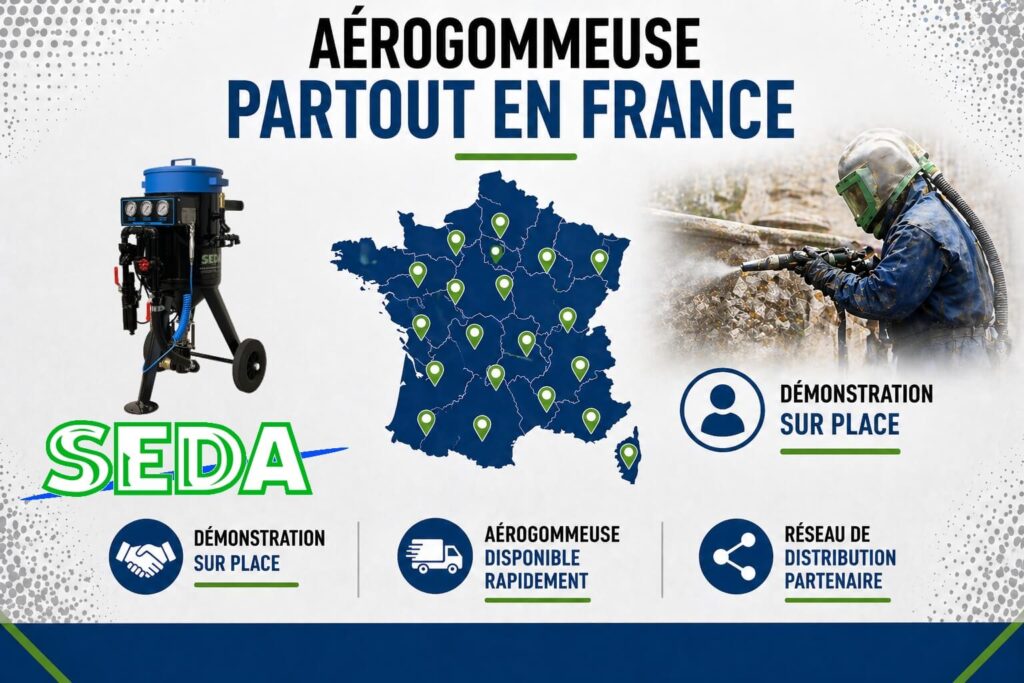 Image distribution aerogommeuse en France
