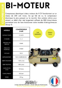Fiche technique compresseur JAVAC TX3-BIS