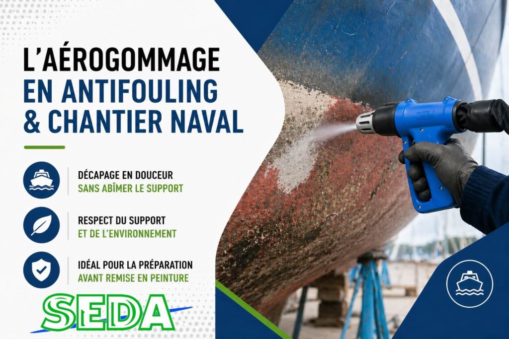 Image aerogommage antifouling et chantier naval