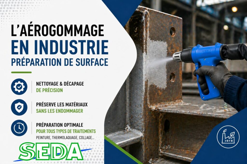 Image aerogommage industrie préparation surface