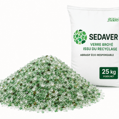Abrasif sedaver, verre pylé, sac 25 kgs