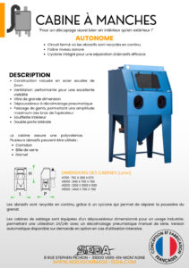 FICHE PRODUIT CABINE A MANCHES AUTONOME