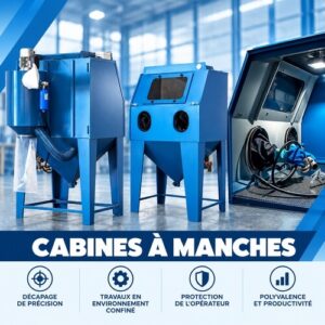 Cabine à manches autonome ou seule pour adapter une aérogommeuse